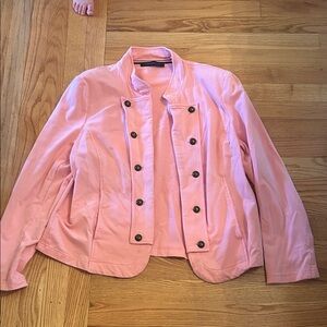 Tommy Hilfiger Pink Military-Style Double-Breasted Blazer
